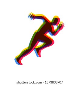 Silhouettes of running athlete. Running man.