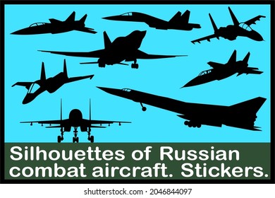 Silhouettes of Russian combat aircraft