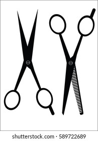 Silhouettes Scissors, vector illustration