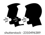 silhouettes of screaming men, demand, protest, voice of people