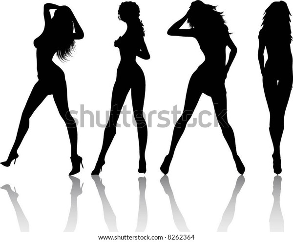 Siluetas De Mujeres Sexys Vector De Stock Libre De Regalías 8262364 Shutterstock 8550