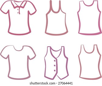 Silhouettes of shirts