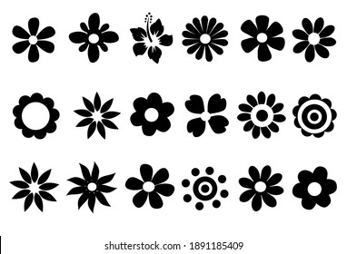 silhouettes simple vector flowers
