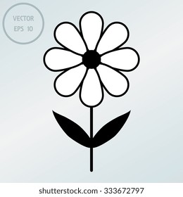 silhouettes of simple vector flowers