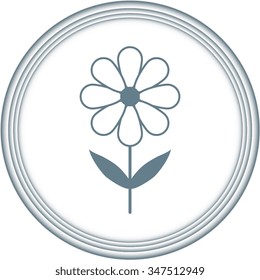 silhouettes of simple vector flowers