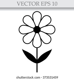 silhouettes of simple vector flowers