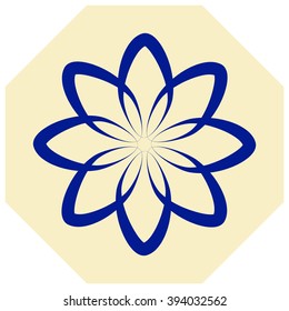 silhouettes of simple vector flowers