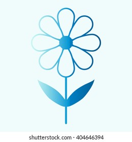 silhouettes of simple vector flowers
