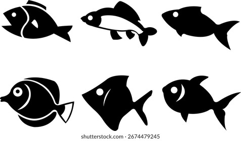 Silhouettes of Six Fish icon