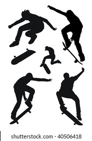 Silhouettes of skaters