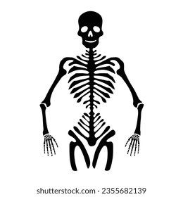 Silhouettes of skeletal human bones, Halloween, vector illustration isolated on white background 