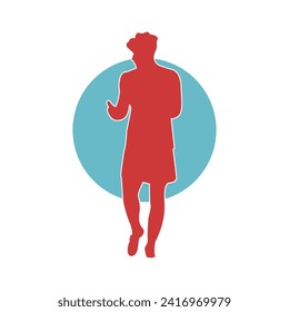 silhouettes soccer football players logo