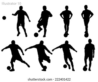 Silhouettes of soccer players.