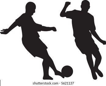 silhouettes of soccer players