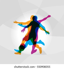 Silhouettes of Soccer Players vector