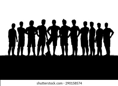 Silhouettes of soccer teams