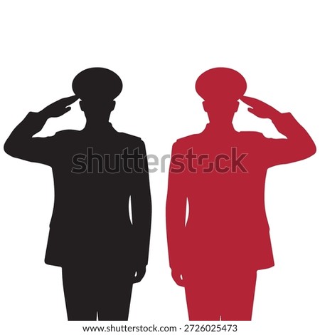 Silhouettes of soldiers in salute