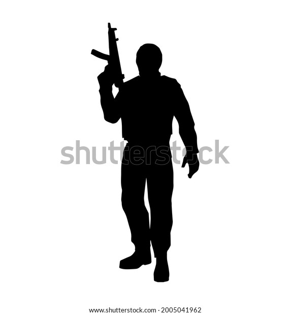 Silhouettes Soldiers Troops Special Purpose Soldier Stock Vector 