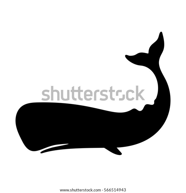 マッコウクジラ カカロット 海の動物のシルエット 白黒のベクターイラストの最小スタイル のベクター画像素材 ロイヤリティフリー