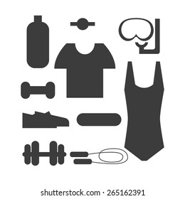 silhouettes of sports equipment 02