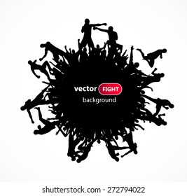 Silhouettes sports people. Banner.