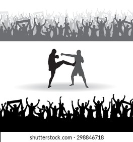 Silhouettes sports people. Poster.