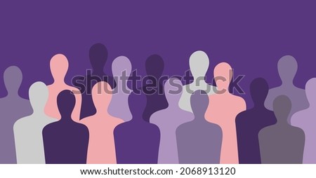 Silhouettes of standing people - vector illustration