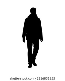 Silhouettes of successful business people walking icon isolated