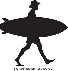 Silhouettes of a surfer surfing the waves on his surfboard