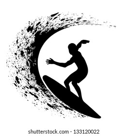 silhouettes of surfers