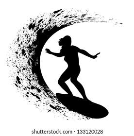 silhouettes of surfers