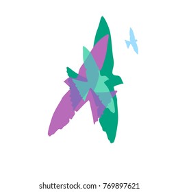 Silhouettes of swallows color