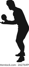 Silhouettes of Table Tennis Player Vector on White