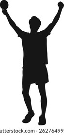 Silhouettes of Table Tennis Player Vector on White