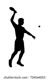 Silhouettes of table tennis player Vector on white