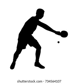 Silhouettes of table tennis player Vector on white