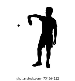 Silhouettes of table tennis player Vector on white