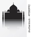Silhouettes of Tashmahal: India's most famous monument.