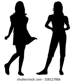 Silhouettes of teen