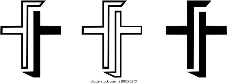 silhouettes of three different crosses