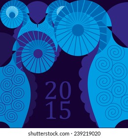 Silhouettes of three sheep on a dark blue background
