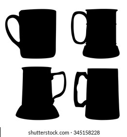 Silhouettes of Toby jugs - vector set