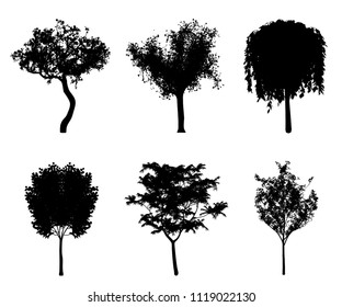 Silhouettes Trees Background Architectural Projects Vector Stock Vector ...