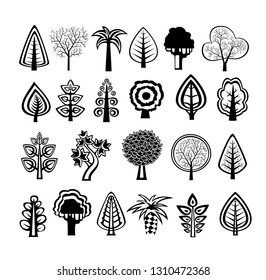 Silhouettes of trees nature tree vector forest silhouette illustration isolated black tree plant on white background