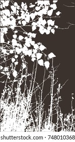 Silhouettes of Trees on subtle background. Tree Pattern. Vector illustration