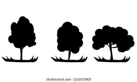 Silhouettes of trees in vector eps 10. Silhouettes of various trees in black