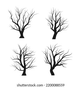 Silhouettes de árboles sin hojas