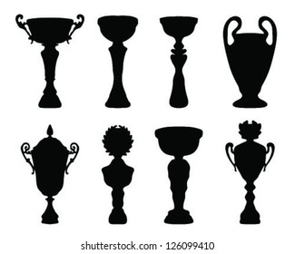 Silhouettes of trophies 4-vector