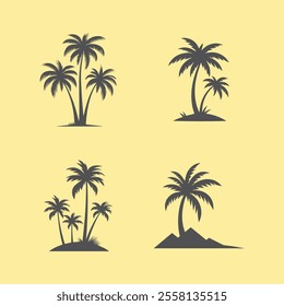 Silhouettes of Tropical Palm Trees