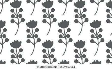 Silhuetas tulipas e selvagemConjunto de ícones de flores, Abstrato design floral de botânica icon.vetor.